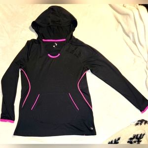 Jillian Michaels Impact Women's Active Workout Exercise Hoodie Black/Pink XL